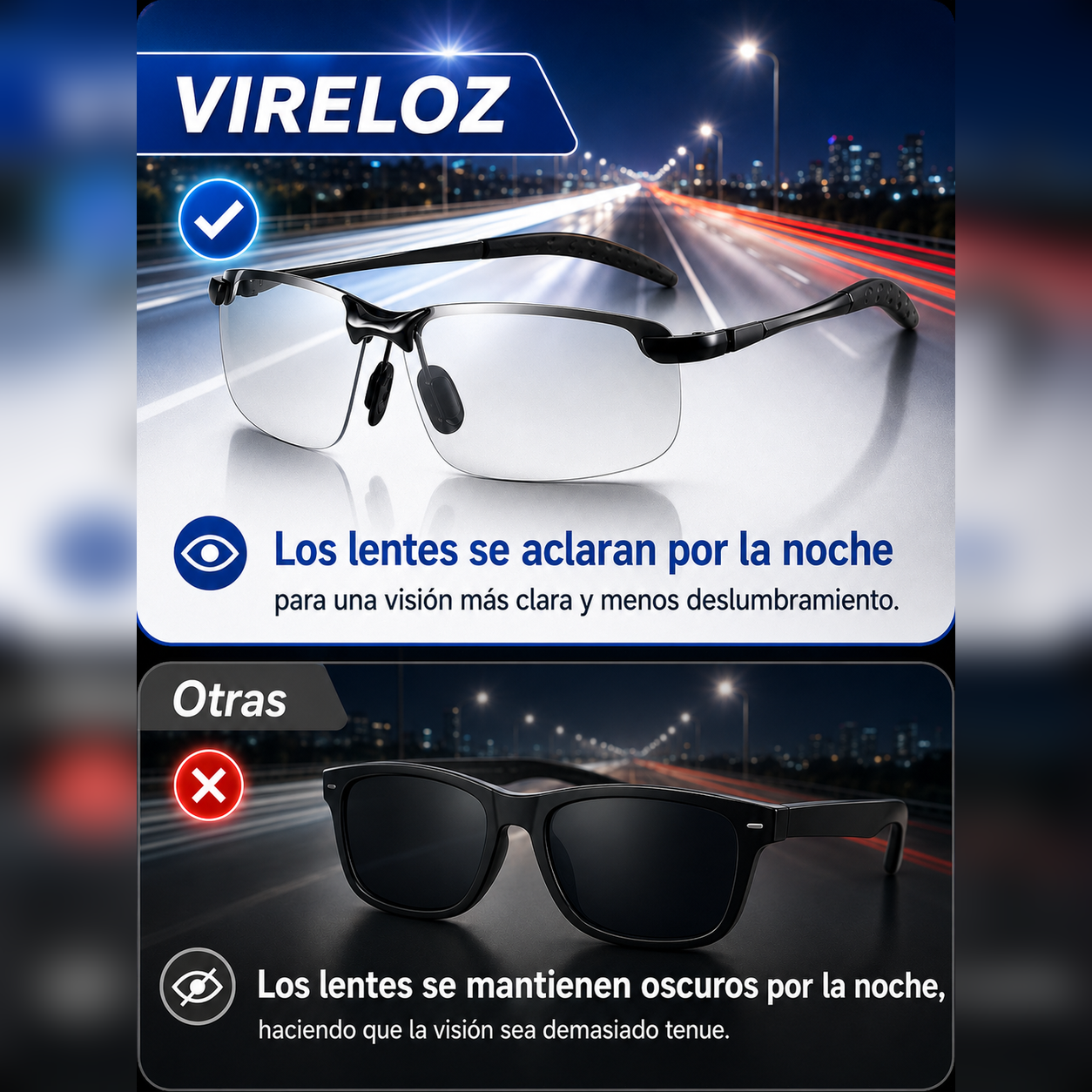 Lentes Fotocromáticos para Trabajadores — Vireloz | Se Ajustan Solos