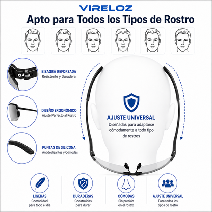 Lentes Fotocromáticos para Trabajadores — Vireloz | Se Ajustan Solos